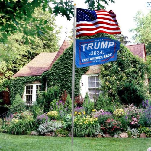 Raise Your Patriotism with the Trump 2024 Flag(s) & Expandable Aluminum Pole Set!