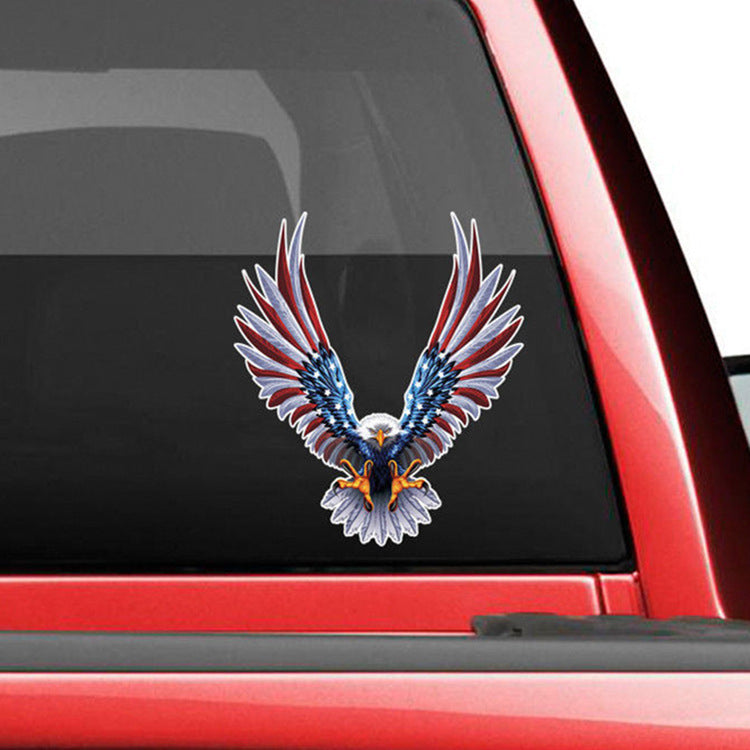 Patriotic American Eagle Reflective Car Sticker