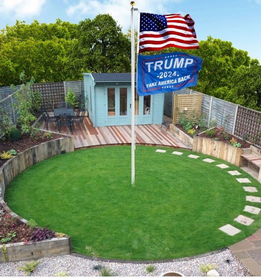 Raise Your Patriotism with the Trump 2024 Flag(s) & Expandable Aluminum Pole Set!