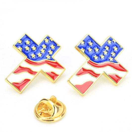 American Flag Cross Pins – Wear Your Faith with Pride